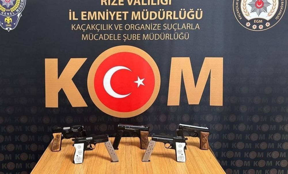 Rize&rsquo;de Silah Operasyonu: 13 Ruhsatsız Tabanca Ele Ge&ccedil;irildi 