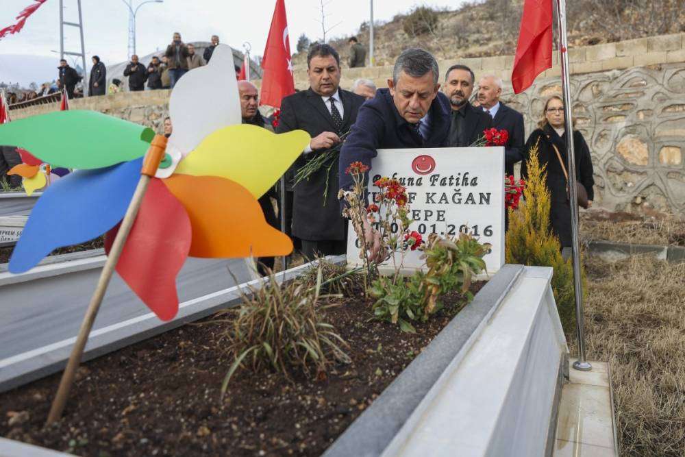 CHP Genel Başkanı Özgür Özel, Adıyaman’da Gölbaşı Deprem Şehitliği’ni ziyaret etti 